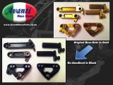 Anodising Example - Re-Colour Rear-Sets from Gold to Black